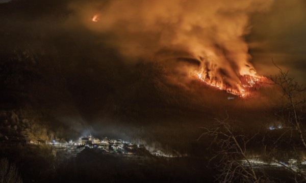 Incendio Monteossolano Domodossola Val Bognanco