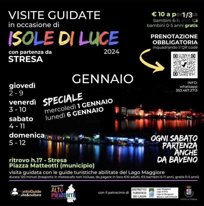 visite guidate con guide gennaio 2025 isole di luce partenza baveno stresa