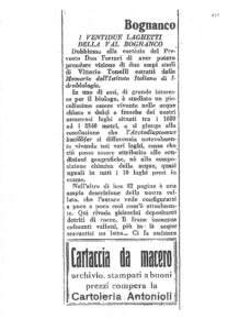 articolo storico 1948 risveglio ossolano i laghetti della val bognanco